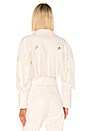 view 4 of 5 Vegan Leather Fringe Jacket in White