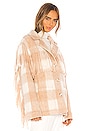 view 3 of 5 Plaid Wool Fringe Jacket in Ivory & Nude