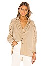 view 1 of 5 BLUSA RUCHED in Khaki