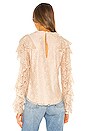 view 3 of 4 Keyhole Back Ruffle Blouse in Tea Stain