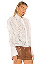 view 2 of 5 Pleated Sleeve Button Up Blouse in Pearl