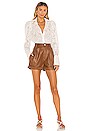view 4 of 5 Pleated Sleeve Button Up Blouse in Pearl