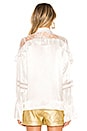 view 3 of 4 Lace Yolk Ruffle Blouse in Chalk