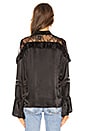 view 3 of 4 Lace Yolk Ruffle Blouse in Onyx