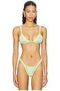 view 1 of 4 TOP BIKINI TRIANGULAR ADA in Pastel Green & Pastel Yellow