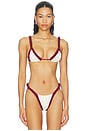 view 1 of 4 HAUT DE MAILLOT DE BAIN TRIANGLE ADA in Ivory Apricot & Ruby Red