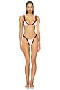 view 4 of 4 BAS DE MAILLOT DE BAIN ADA in Ivory Apricot & Ruby Red