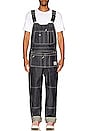 view 4 of 4 100 Denim Bib Overall in Indigo Blue