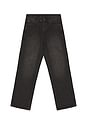 view 5 of 6 Relaxed Straight Work Jean in Black Wash Faded