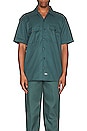 view 3 of 3 Original Twill Short Sleeve Work Shirt in Lincoln Green