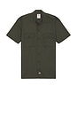 view 1 of 4 Original Twill Short Sleeve Work Shirt in Olive Green