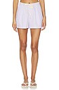 view 1 of 6 Isabel High Rise Pleated Shorts in Lilac Stripe