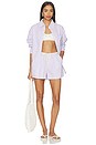 view 5 of 6 Isabel High Rise Pleated Shorts in Lilac Stripe