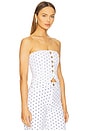 view 2 of 5 Cropped Bustier Top in Marine Dots
