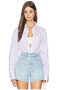 view 1 of 5 Faye Oversized Shirt in Lilac Stripe