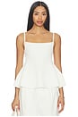 view 1 of 5 Peplum Tank Top in White