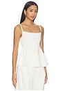 view 2 of 5 Peplum Tank Top in White