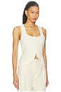 view 2 of 4 Mona Vest Top in Crema Linen
