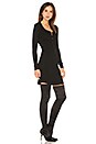 view 2 of 3 Long Sleeve Henley T Shirt Dress in Classic Black