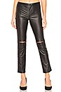view 1 of 4 Skinny Split Knee Faux Leather Pant in Black