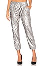 view 1 of 5 Sequin Lounge Jogger in Silver Sequins