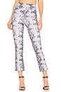 view 1 of 4 Seamed Crop Flare Pant in Black & White Snakeprint
