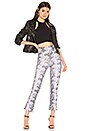 view 4 of 4 Seamed Crop Flare Pant in Black & White Snakeprint