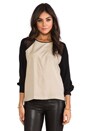 view 1 of 6 The Murray Blouse en Nude/Black in Nude & Black