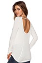 view 1 of 4 Scoop Back Long Sleeve Top in White