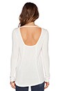 view 4 of 4 Scoop Back Long Sleeve Top in White