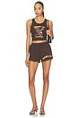 view 4 of 4 Keep It Country Crop Tank in Chocolate
