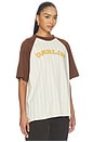 view 2 of 5 Old Skool Raglan Tee in Vanilla & Hickory
