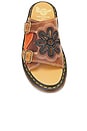 view 4 of 5 Dayne Applique Sandal in Conker Brown, Black, & Rust Orange