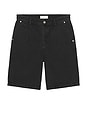 view 4 of 4 Pleated Bermuda Denim Shorts in Black