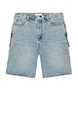 view 6 of 6 Classic Carpenter Denim Shorts in Light Blue