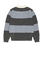 view 2 of 5 Chunky Rugby Sweater in Soft Blue & Grey