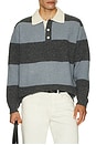 view 4 of 5 Chunky Rugby Sweater in Soft Blue & Grey