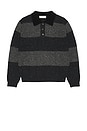 view 1 of 5 Chunky Rugby Sweater in Grey & Charcoal Grey
