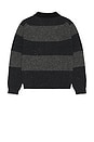 view 2 of 5 Chunky Rugby Sweater in Grey & Charcoal Grey