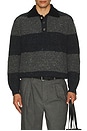 view 4 of 5 Chunky Rugby Sweater in Grey & Charcoal Grey
