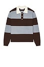 view 1 of 3 Rugby Sweater in Soft Blue & Brown
