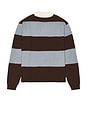 view 2 of 3 Rugby Sweater in Soft Blue & Brown