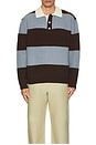 view 3 of 3 Rugby Sweater in Soft Blue & Brown