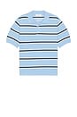 view 1 of 4 Polo Top in Sky Blue & Cream