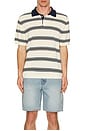 view 4 of 4 Polo Top in Cream & Navy