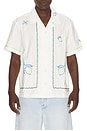 view 1 of 5 Hand Drawing Open Collared Shirt in Lemon Garden