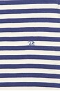 view 5 of 5 Unisex Striped Tee Shirt in Blue & Cream