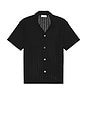 view 1 of 3 CROCHET ショートスリーブシャツ in Black Stripe