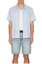 view 4 of 4 Holiday Short Sleeve Shirt in Sky Blue Stripe