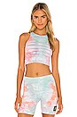 view 2 of 5 X When We All Vote Sorbet Tie Dye Tank in Seafoam, Tangerine & Rose